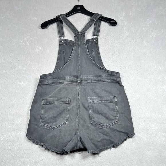 Aerie Overall Womens XS Gray Stretch Romper Denim Jeans Shorts - Picture 10 of 14